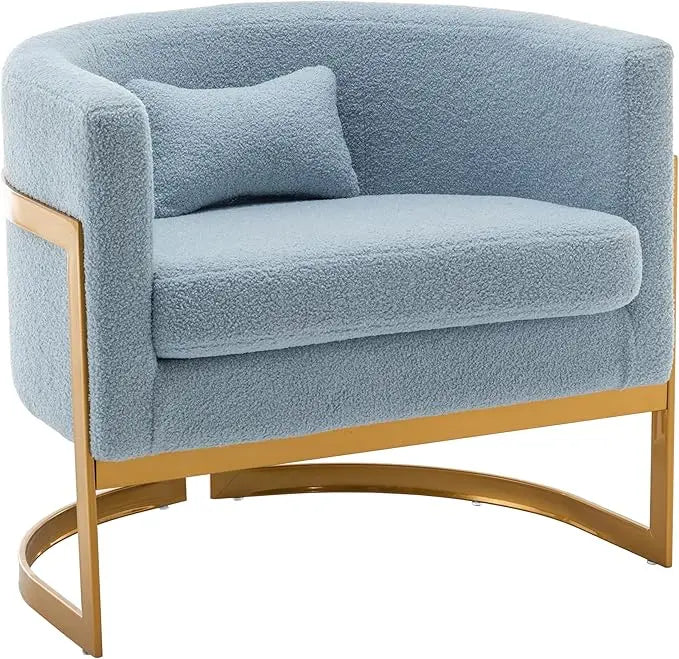 Velvet Barrel Chair With Gold Legs Modern Armchair