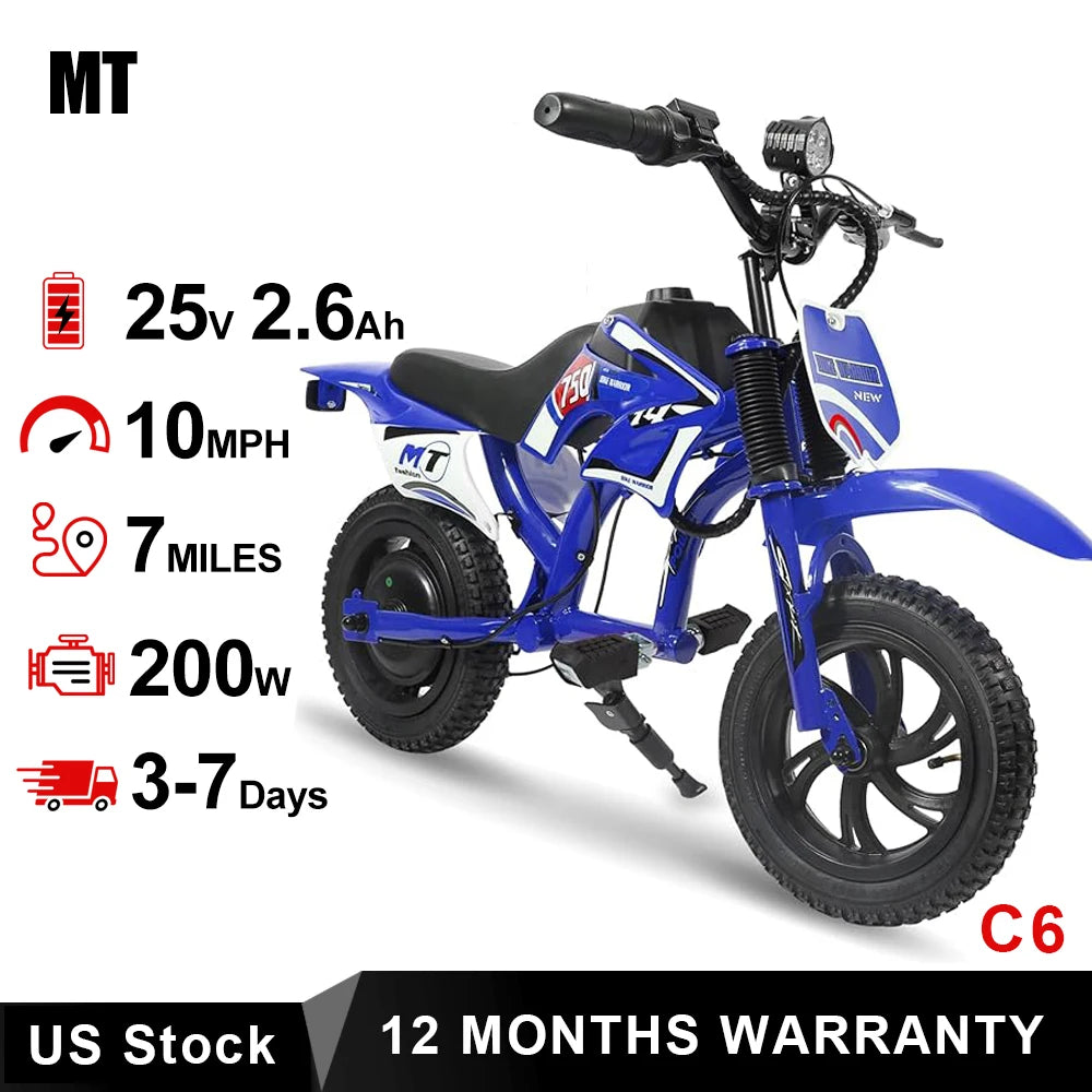 AOVOPRO 25V Electric Dirt Bike For Kids 3 To 10 200W