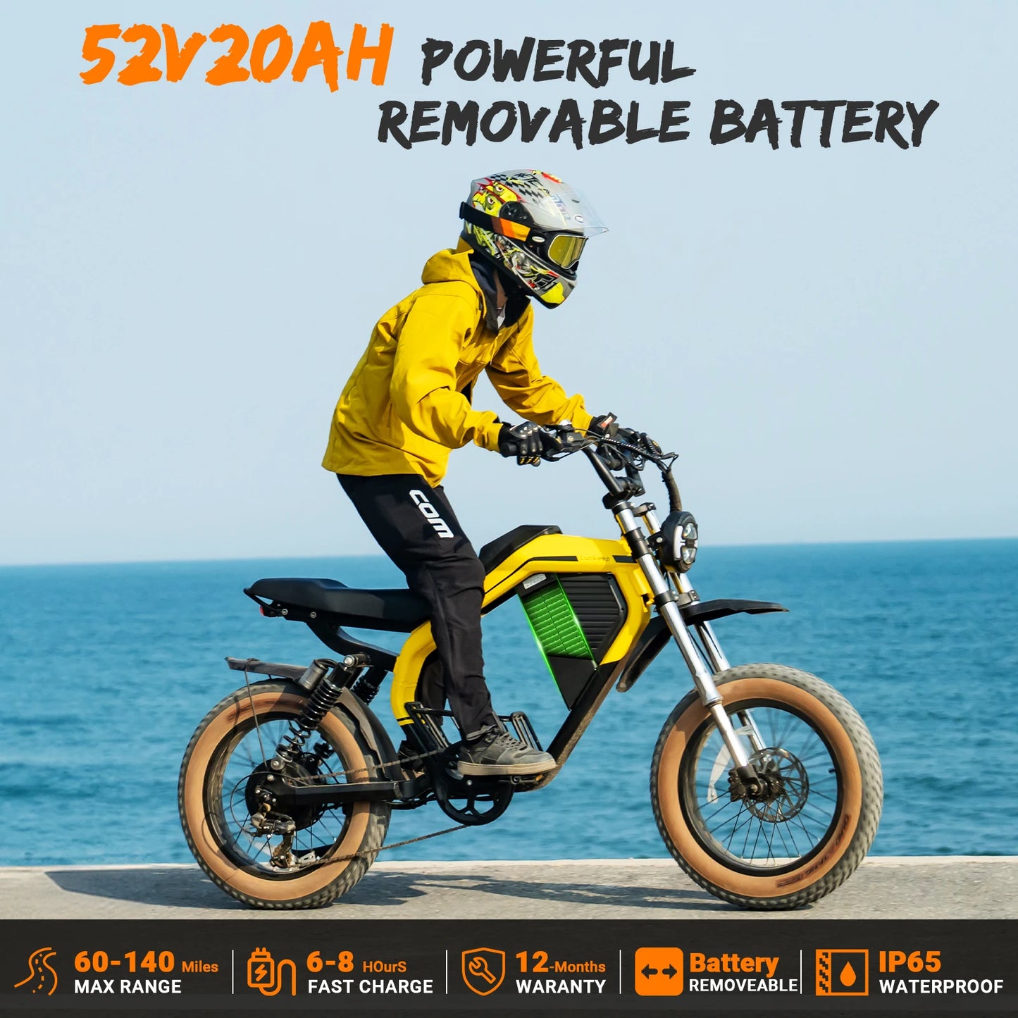 Luckeep M5 Max 2000W Electric Fat Tire Bike 52V Battery